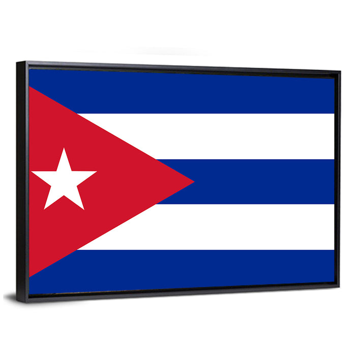 Cuban National Flag Wall Art as a framed canvas