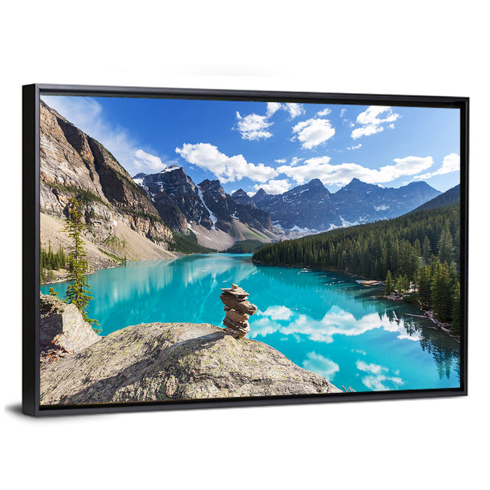 Moraine Lake, Banff National Park Wall Art as a framed canvas