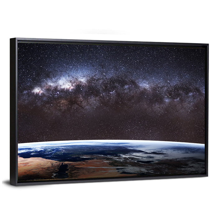 Earth from Space Wall Art as a framed canvas