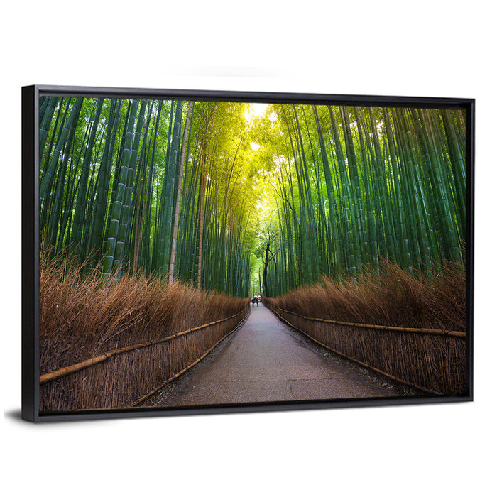 Kyoto Bamboo Forest Wall Art as a framed canvas