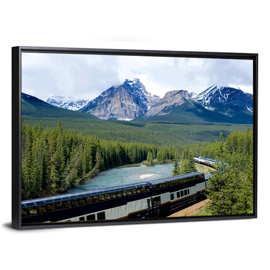 Train In Canadian Rockies Wall Art