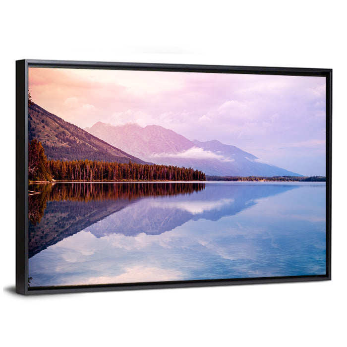 Leigh Lake, Wyoming Wall Art as a framed canvas