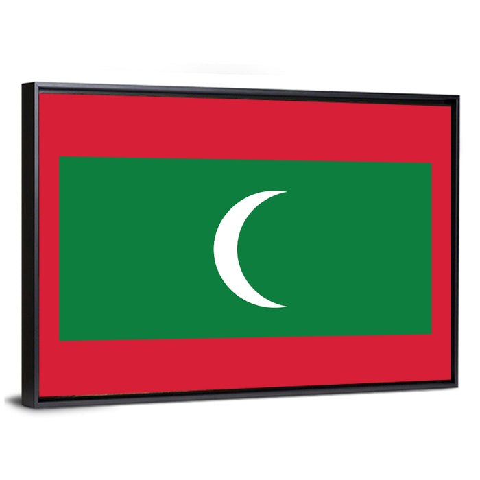 Maldives Flag Wall Art as a framed canvas