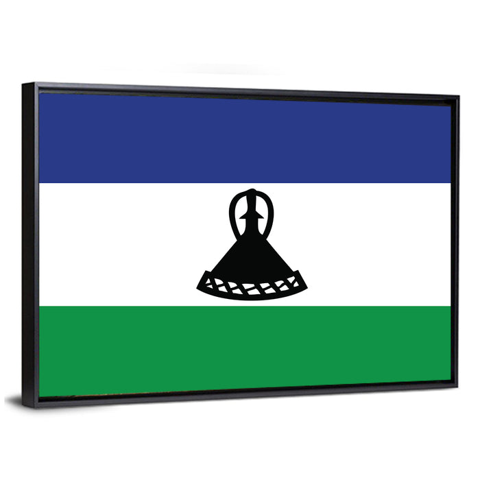 Flag of Lesotho Wall Art as a framed canvas