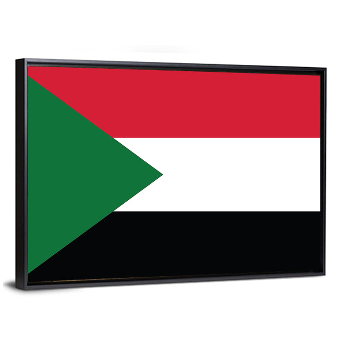 Sudan National Flag Wall Art as a framed canvas