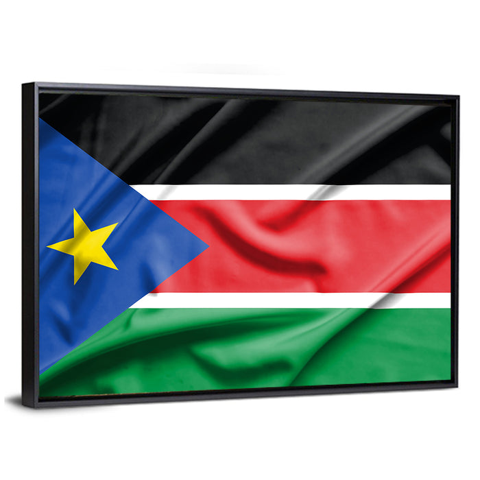 South Sudan Flag Wall Art as a framed canvas