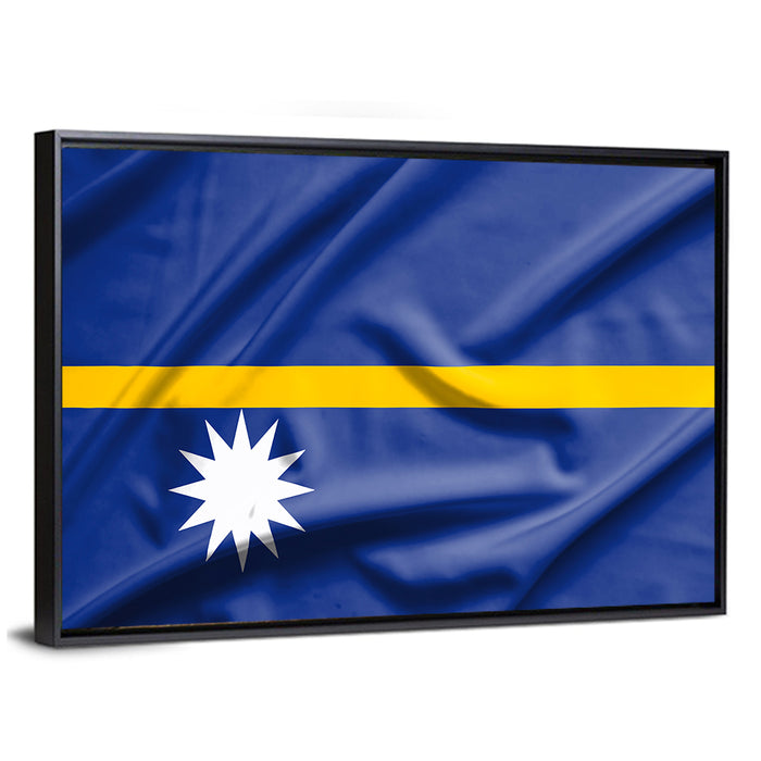 Flag of Nauru Wall Art as a framed canvas