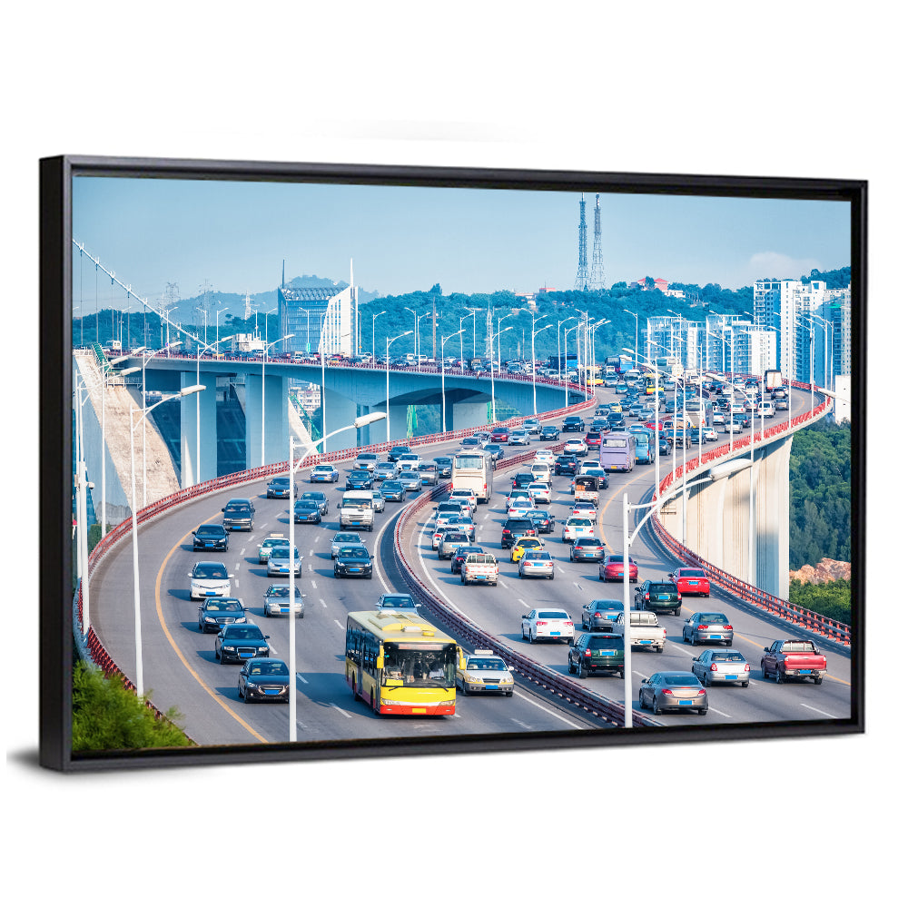 Xiamen Bridge Traffic Closeup Wall Art