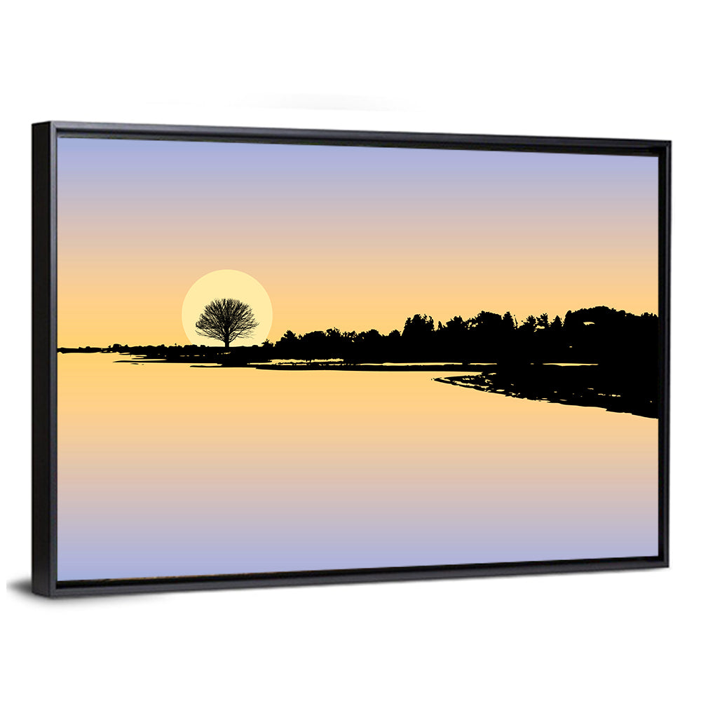 Sunset Reflection on Lake Wall Art