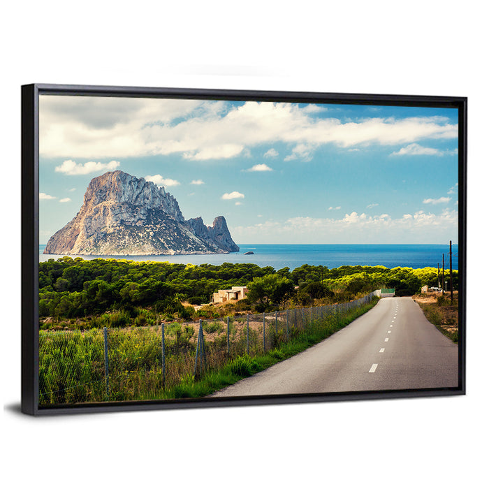 Road to Cala D'hort, Es Vedrà Wall Art as a framed canvas