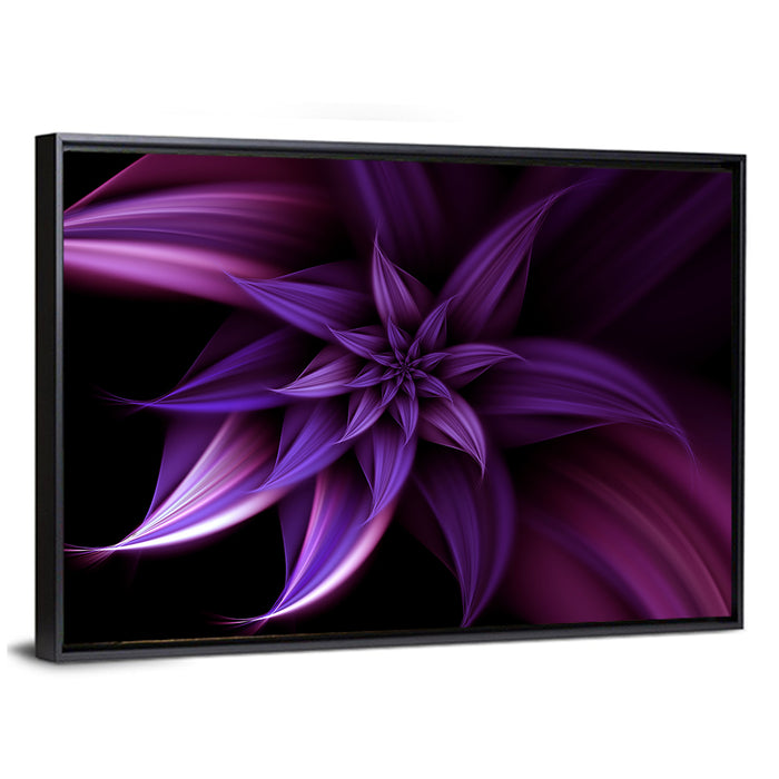Elegant Purple Spiral Blossom Wall Art as a framed canvas