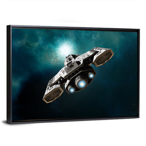 Spaceship In Deep Space Wall Art