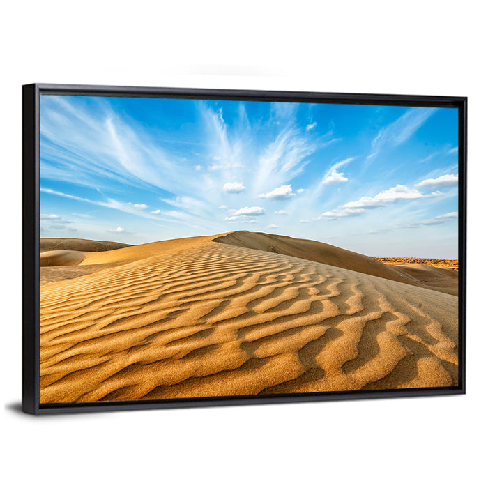 Minimalist Thar Dunes Wall Art as a framed canvas