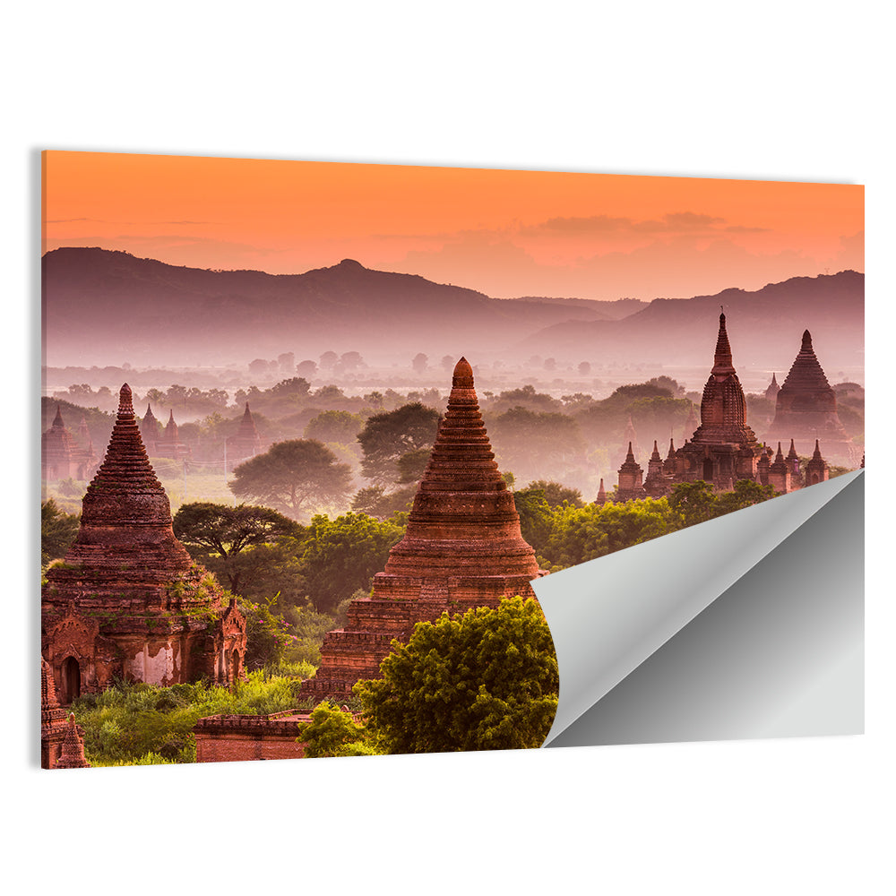 Bagan Ancient Temples at Golden Hour Wall Art