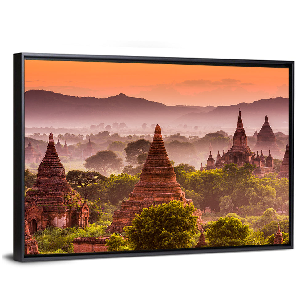 Bagan Ancient Temples at Golden Hour Wall Art