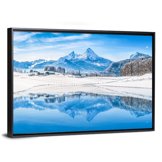 Winter Wonderland Scenery In Alps Wall Art