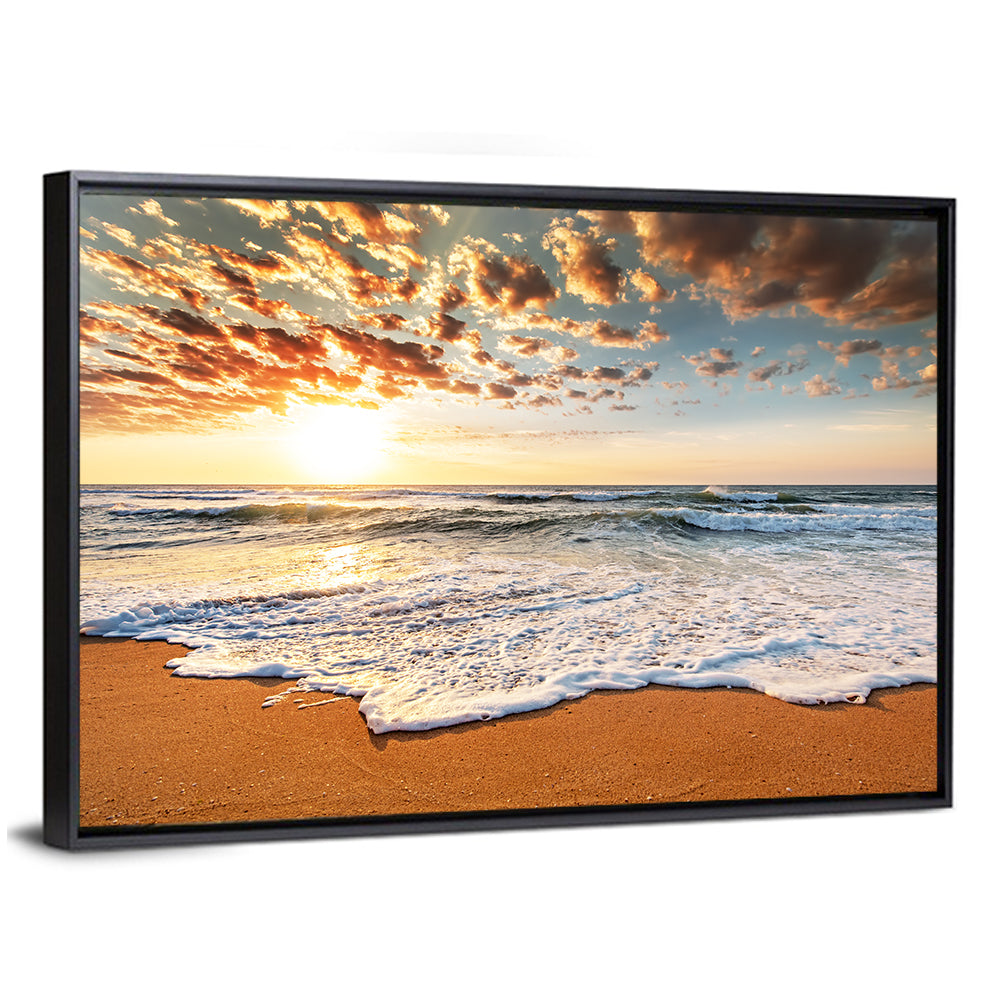 Foamy Shoreline at Sunrise Wall Art