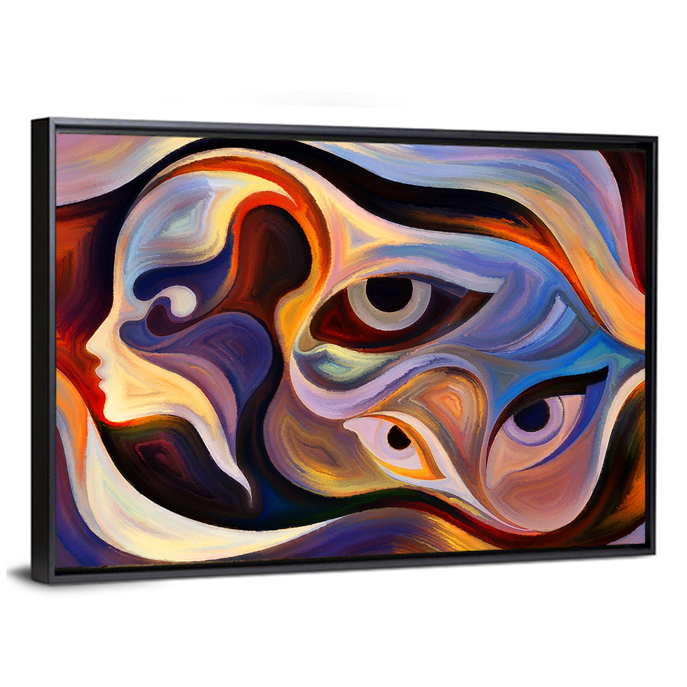 Surreal Profile with Multiple Eyes Wall Art