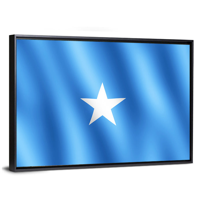 Somalia Flag with Five-pointed Star Wall Art as a framed canvas
