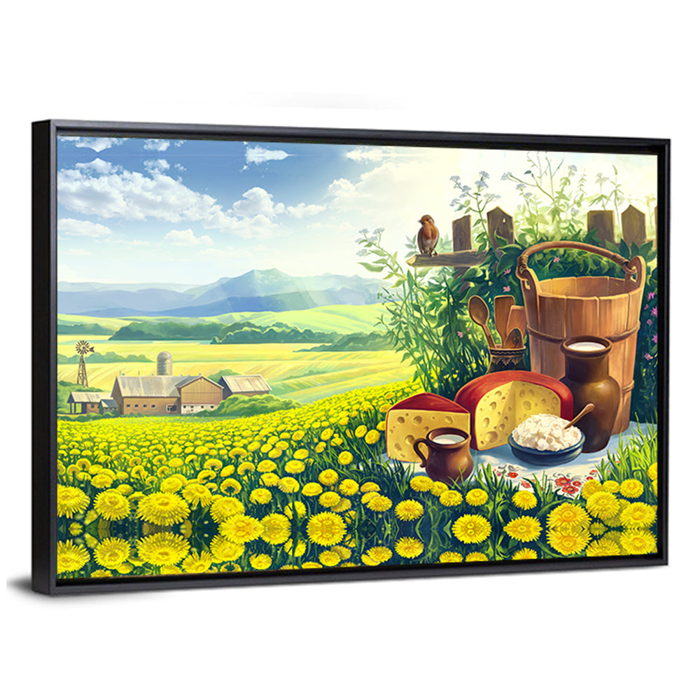 Dandelion Field Landscape Wall Art
