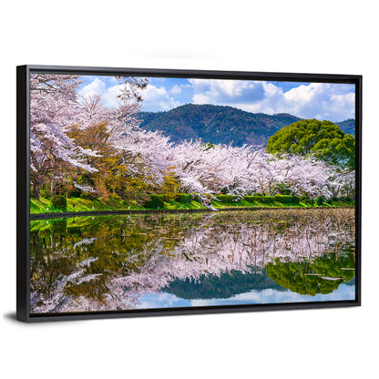 Spring At Daikaku-ji Temple's Pond Wall Art