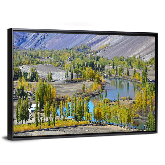 Autumn Valley, Northern Pakistan Wall Art as a framed canvas