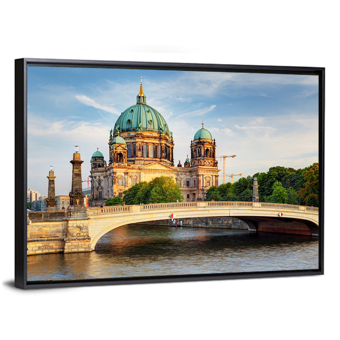 Berlin Cathedral at Golden Hour Wall Art as a framed canvas
