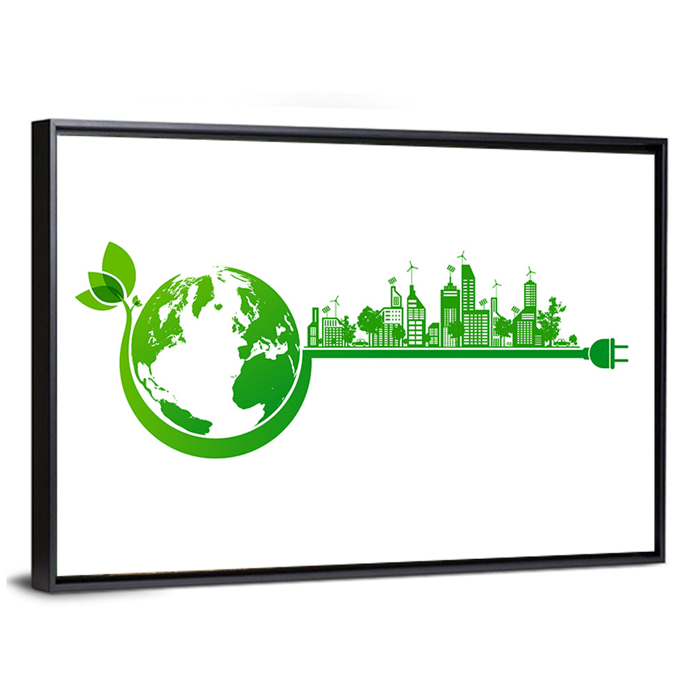 Green Earth & City Eco Concept Wall Art