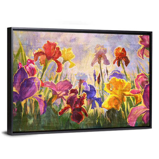 Iris Flowers Illustration Wall Art