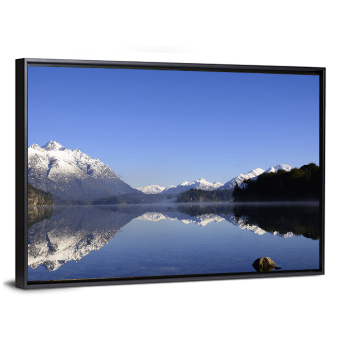 San Carlos De Bariloche Lake Reflection Wall Art as a framed canvas