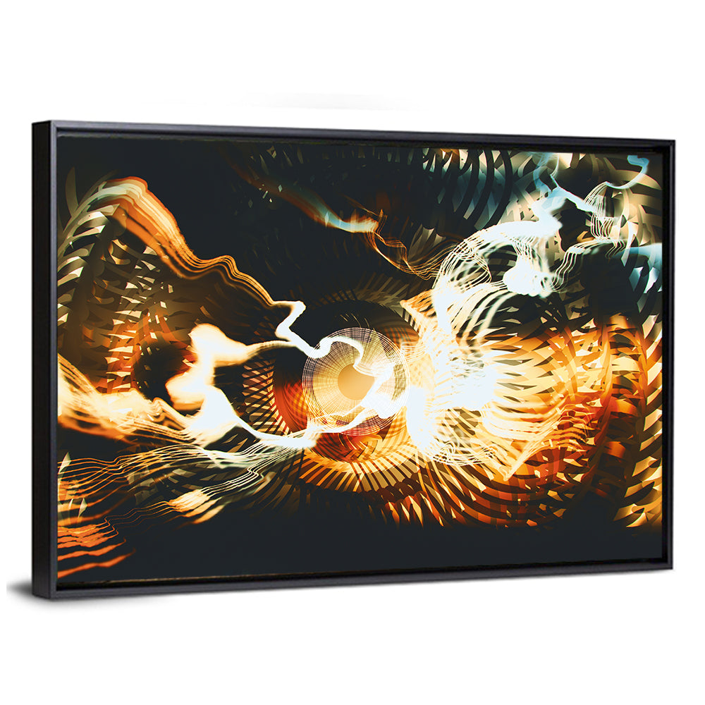 Golden Fractal Vortex Wall Art