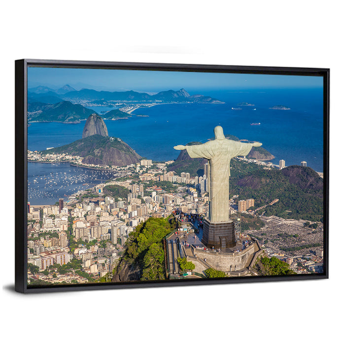 Botafogo Bay with Sugarloaf Mountain Wall Art as a framed canvas
