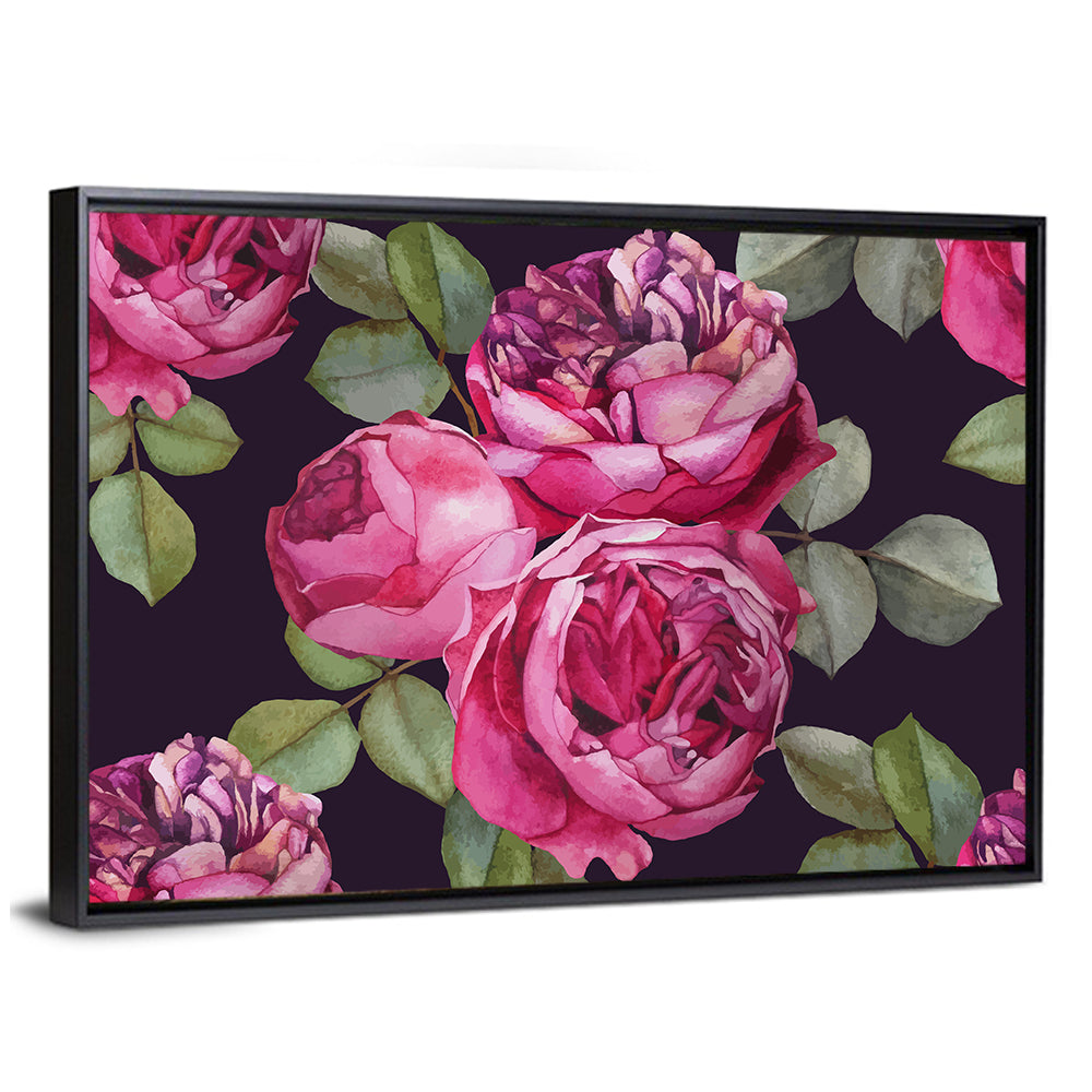 Pink Watercolor Roses Wall Art