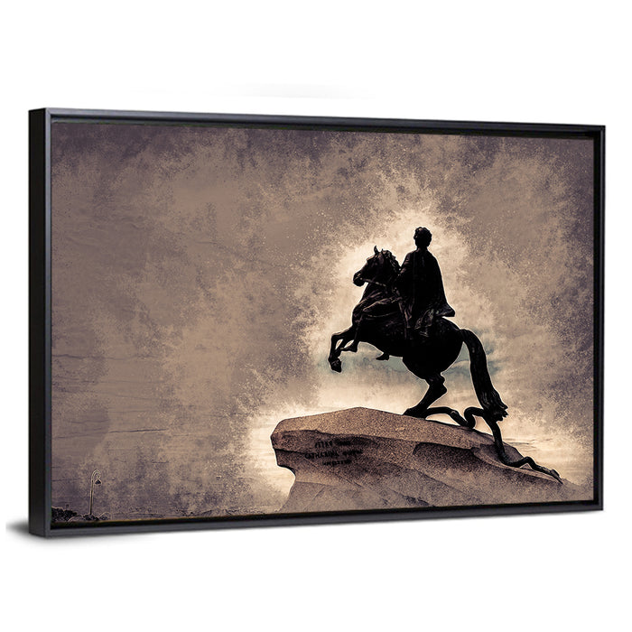 Bronze Horseman Monument, Saint Petersburg Wall Art as a framed canvas