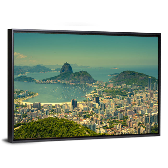 Sugarloaf Mountain Over Guanabara Bay Wall Art as a framed canvas