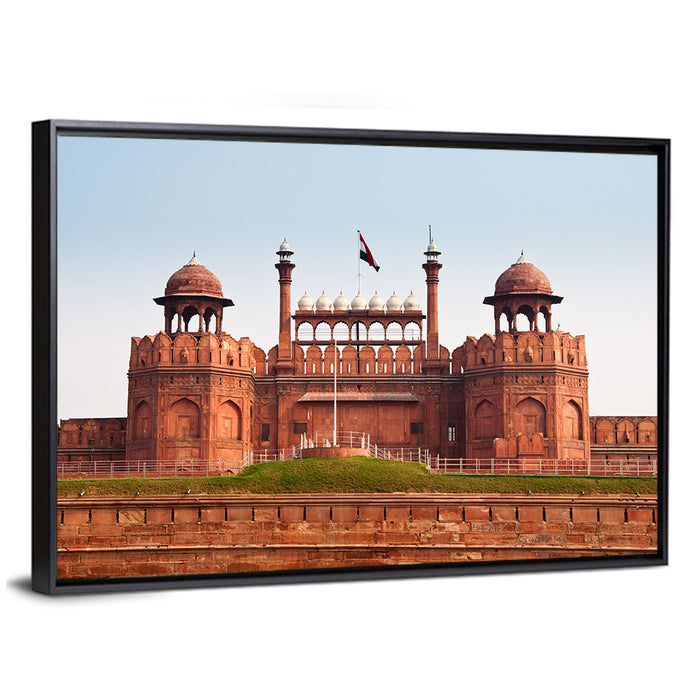 Red Fort Facade in Old Delhi Wall Art as a framed canvas