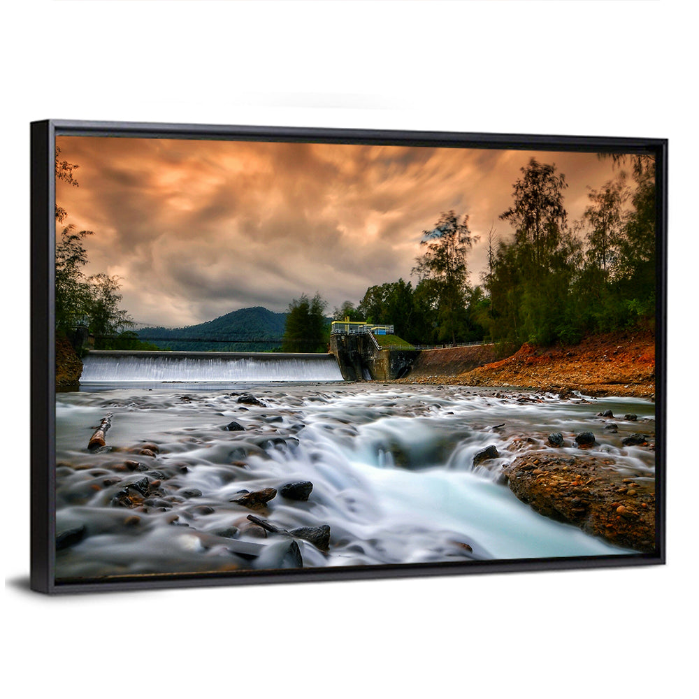 Mentawa Dam at Dusk Wall Art
