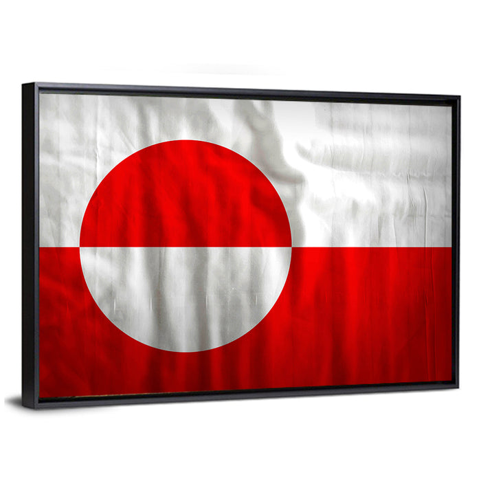 Greenland Flag Wall Art as a framed canvas