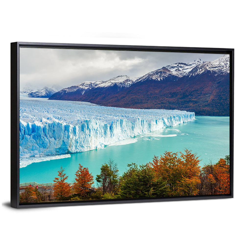 Perito Moreno Glacier with Autumn Foliage Wall Art
