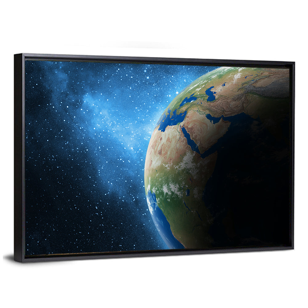 Earth and Galaxy Closeup Wall Art
