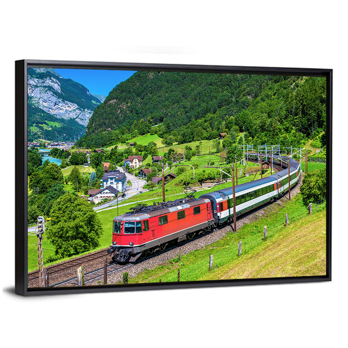 Gotthard Railway Tunnel Wall Art as a framed canvas