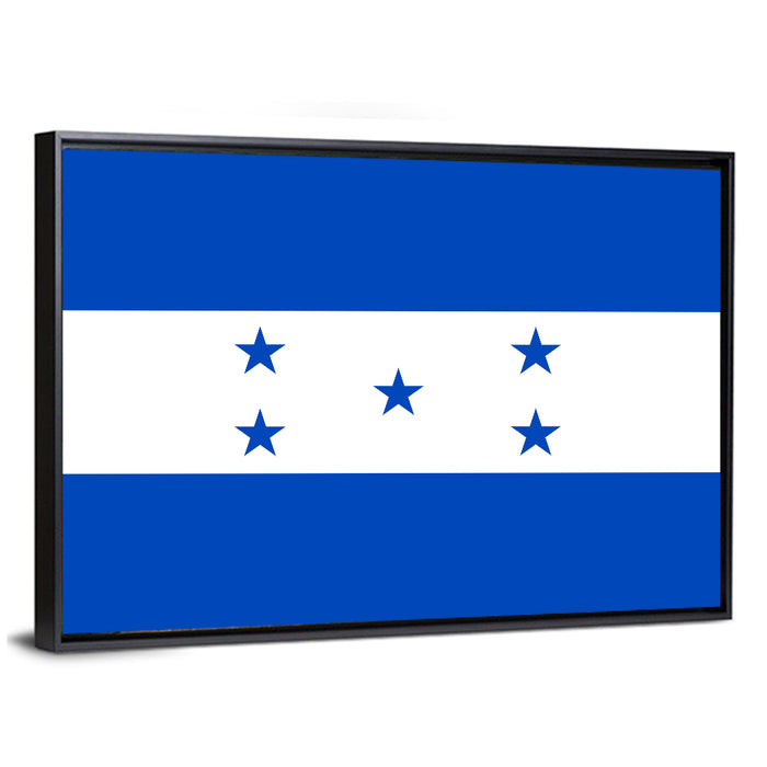 Honduras Flag Wall Art as a framed canvas