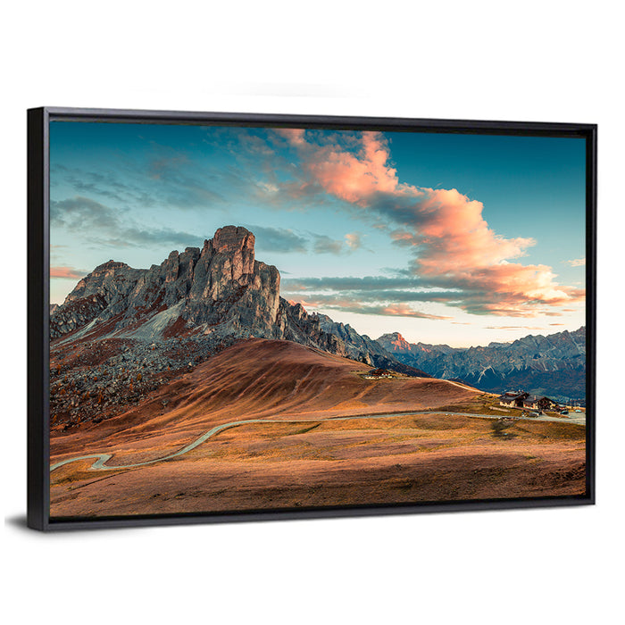 Nuvolau Peaks, Passo Giau Wall Art as a framed canvas