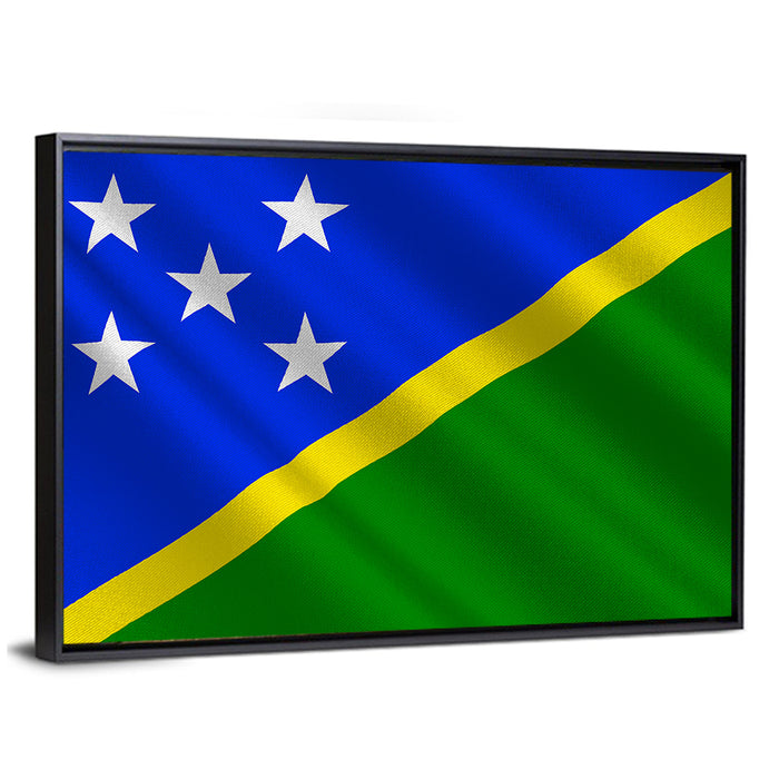 Solomon Islands Flag Wall Art as a framed canvas