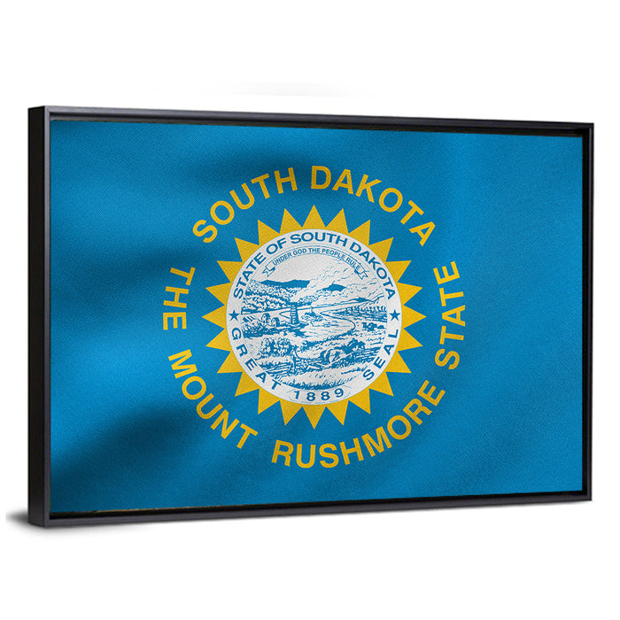 South Dakota State Flag Wall Art as a framed canvas