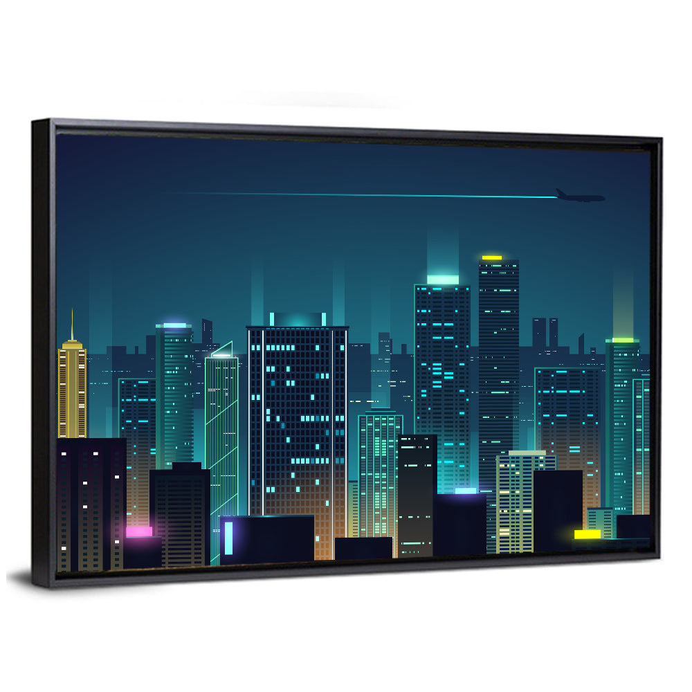 Night City Abstract Wall Art