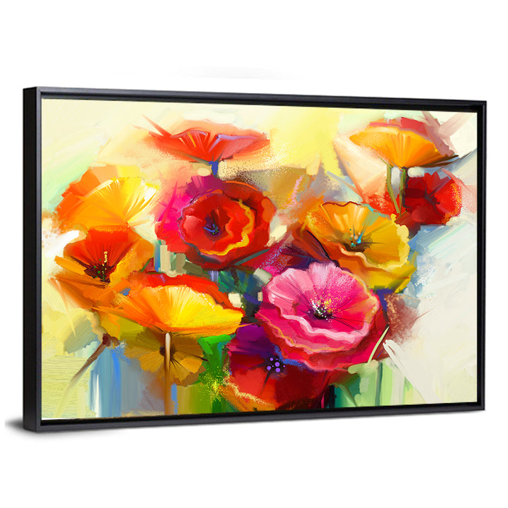 Impasto Poppy Bouquet Wall Art