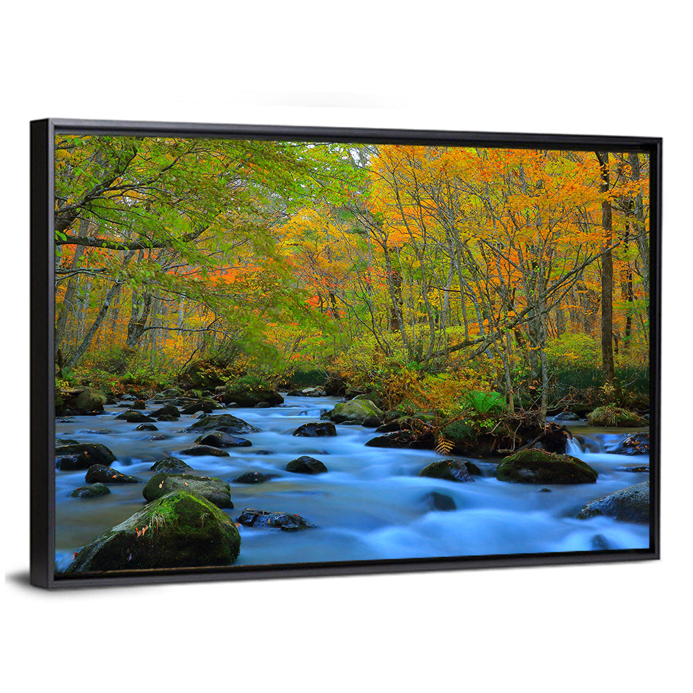 Oirase Gorge Autumn Stream Wall Art