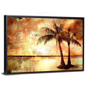 Tropical Beach Sunset Artwork Wall Art