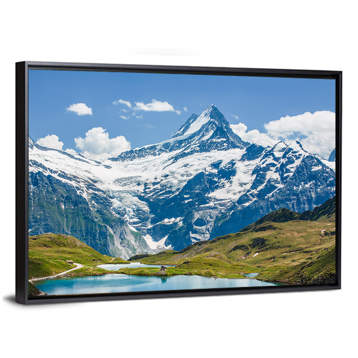 Schreckhorn Over Bachalpsee Wall Art as a framed canvas